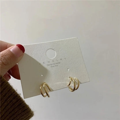 1 Pair Minimalist Flower Copper Enamel Rhinestones Drop Earrings Ear Studs