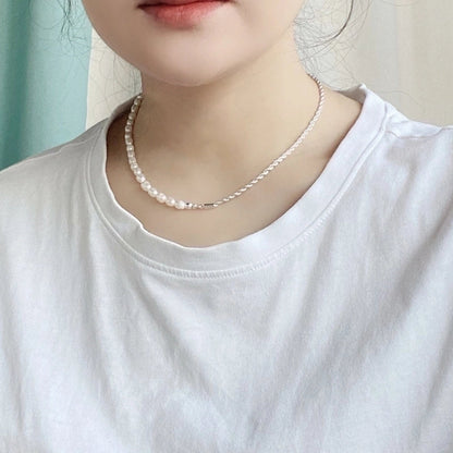 Alloy Freshwater Pearl Copper Fashion Solid Color Irregular Necklace