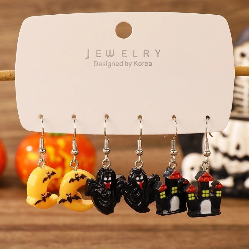 1 Set Halloween Minimalist Classic Style Pumpkin Enamel Resin Drop Earrings