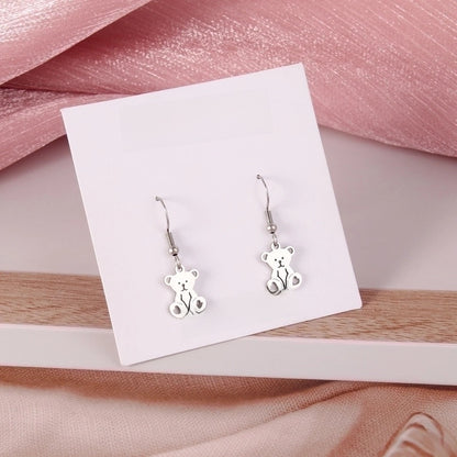 1 Pair Fashion Portrait Polishing 304 Stainless Steel Drop Earrings