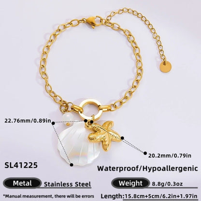 IG Style Sweet Heart Shape 304 Stainless Steel 18K Gold Plated Bracelets In Bulk