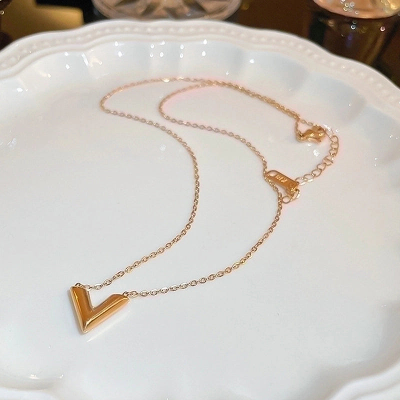 Minimalist Geometric Alloy Titanium Steel Plating Inlay Artificial Pearls Turquoise Rhinestones Necklace