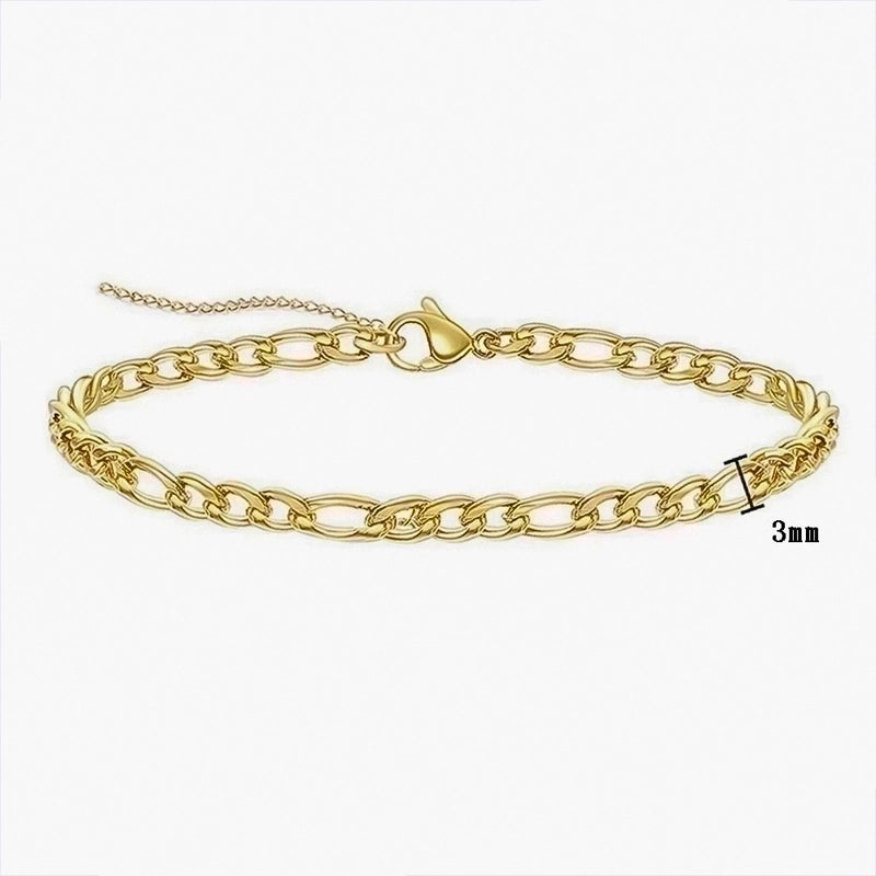 Minimalist Solid Color Stainless Steel Plating Bracelets Anklet Necklace