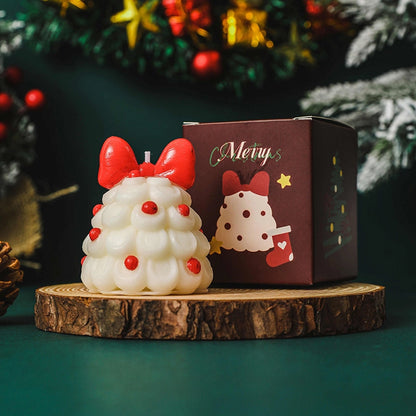 Elegant Romantic Christmas Tree Bow Knot Mixed Wax Scented Candle