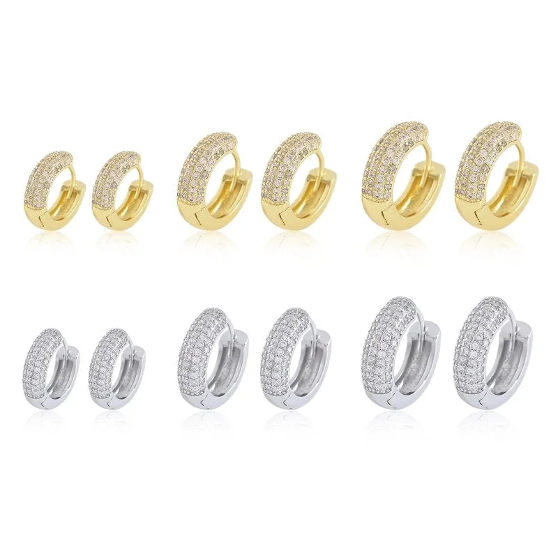 1 Pair Elegant Minimalist Classic Style Geometric Inlay Copper Zircon Earrings