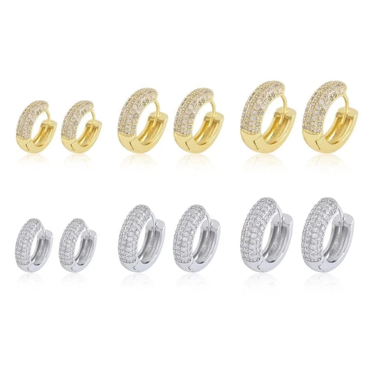 1 Pair Elegant Minimalist Classic Style Geometric Inlay Copper Zircon Earrings