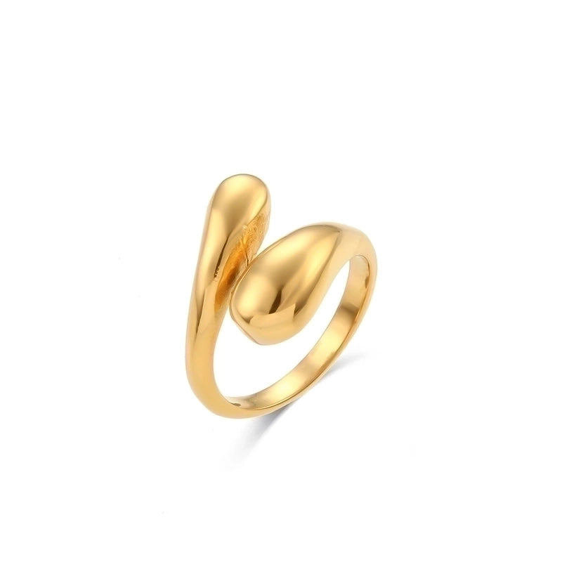 Minimalist Solid Color 304 Stainless Steel 18K Gold Plated Plating Rings