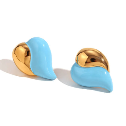 Fashion Quadrilateral Circle Geometric Stainless Steel 18K Gold Plated Earrings