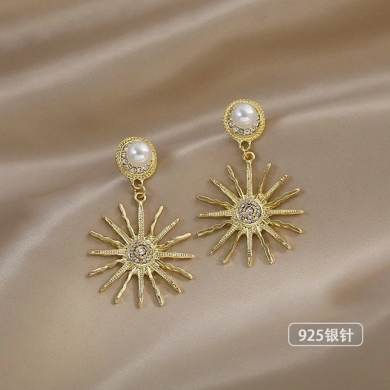 Lady Geometric Alloy Plating Artificial Pearls Women\'s Earrings 1 Pair