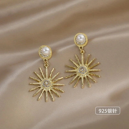 Lady Geometric Alloy Plating Artificial Pearls Women\'s Earrings 1 Pair