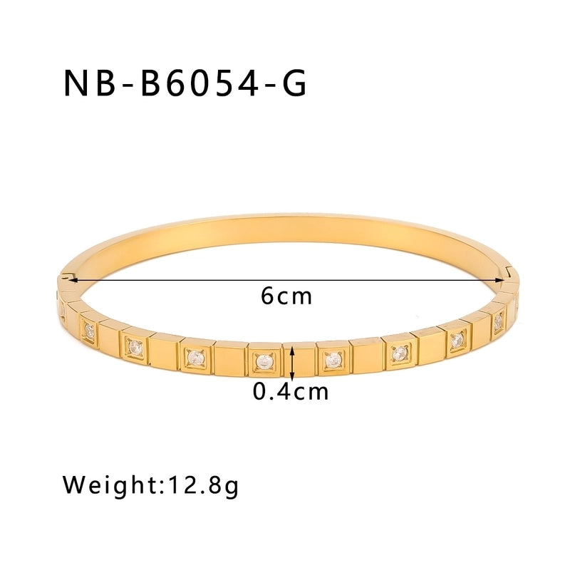 IG Style Minimalist Geometric 304 Stainless Steel Bangle In Bulk