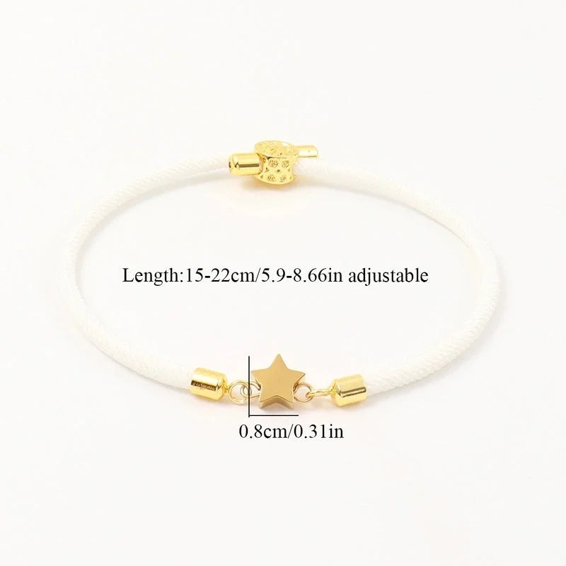 Elegant Minimalist Classic Style Star 304 Stainless Steel Nylon Twisted Rope Chain Bracelets In Bulk