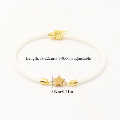 Elegant Minimalist Classic Style Star 304 Stainless Steel Nylon Twisted Rope Chain Bracelets In Bulk