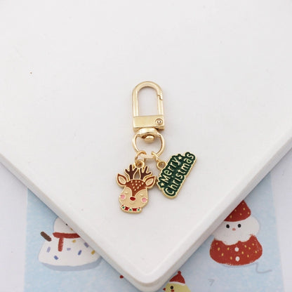 Cute Minimalist Santa Claus Zinc Alloy Christmas Unisex Keychain