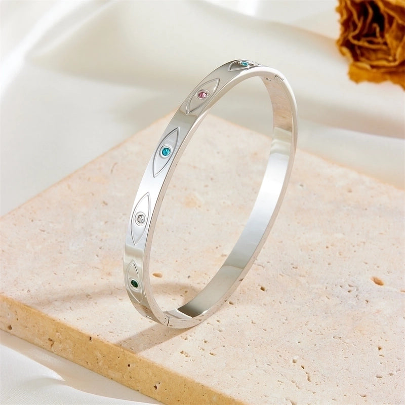 Elegant Minimalist Tree Heart Shape Butterfly Stainless Steel 18k Gold Plated Acrylic Bangle In Bulk