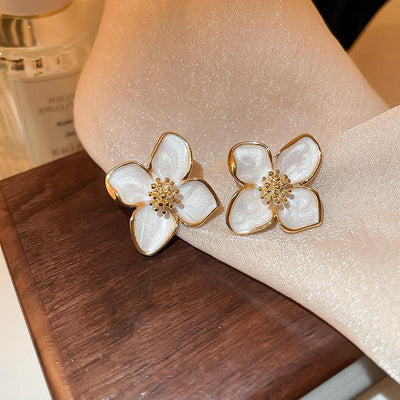2 Pieces Mid-century Modern Round Geometric Copper Electroplating Earrings
