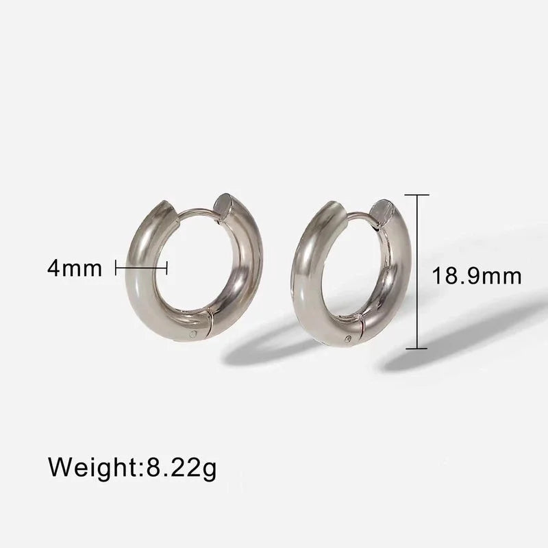1 Pair Fashion Round Plating 201 Stainless Steel 18K Gold Plated Earrings