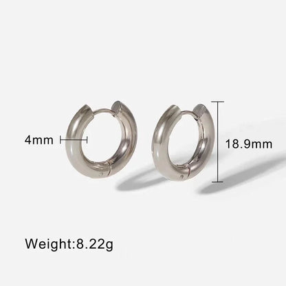 1 Pair Fashion Round Plating 201 Stainless Steel 18K Gold Plated Earrings