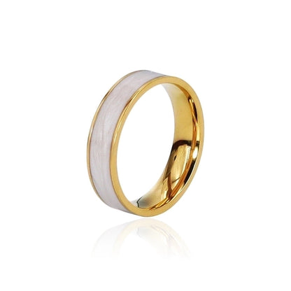304 Stainless Steel 18K Gold Plated Romantic Sweet Commute Enamel Plating Solid Color Rings