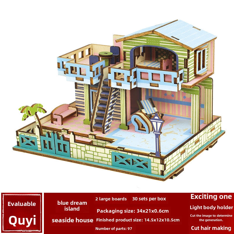 Stall Supply Children's Wooden 3D Puzzle Adult Puzzle Christmas Building Handmade Educational Model Toy