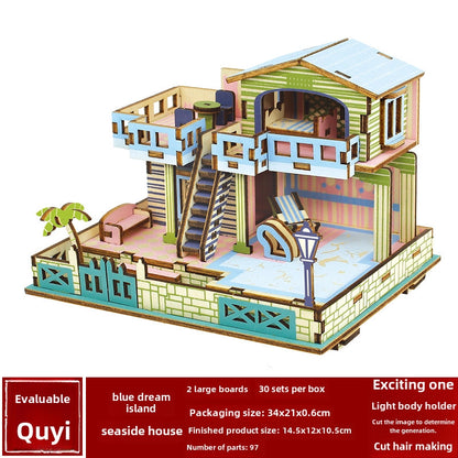 Stall Supply Children's Wooden 3D Puzzle Adult Puzzle Christmas Building Handmade Educational Model Toy