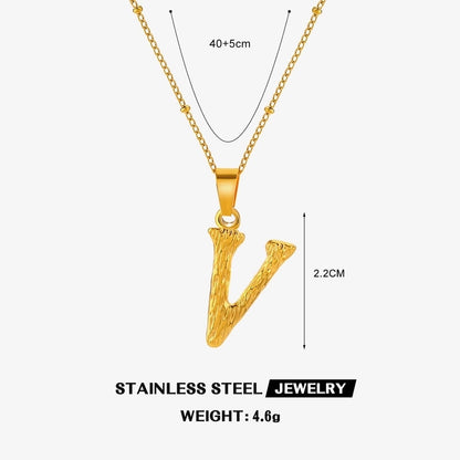 Minimalist Cool Style Letter 304 Stainless Steel 18K Gold Plated Plating Pendant Necklace
