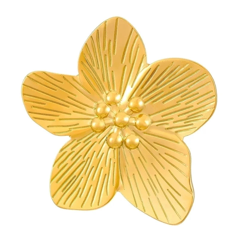 Modern Style Classic Style Flower 304 Stainless Steel Plating Open Rings