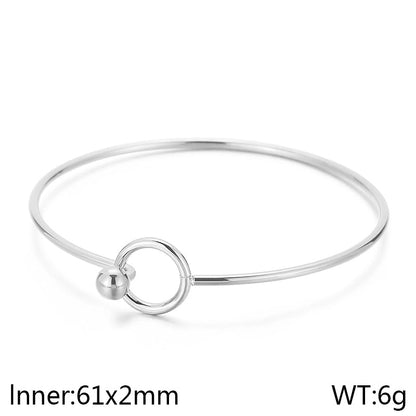 Minimalist Circle 304 Stainless Steel 18K Gold Plated Hollow Out Bracelets Necklace