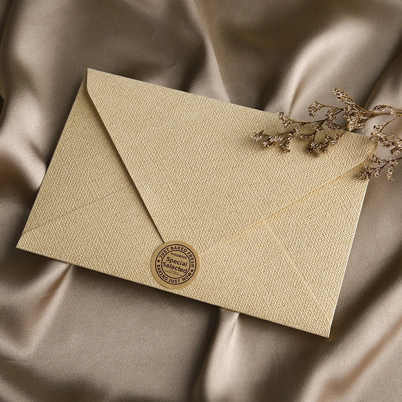 Linen Envelope Letter Paper Set Retro Love Letter Chinese Style Cowhide Special Paper Invitation Postcard Fire Paint Envelope