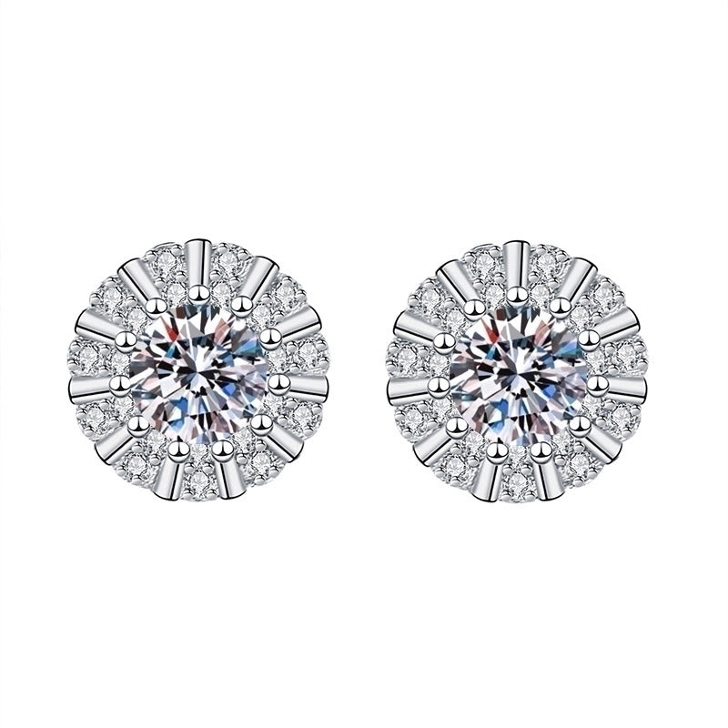 1 Pair Sweet Minimalist Round Heart Shape Bow Knot Plating Inlay Copper Zircon Silver Plated Drop Earrings