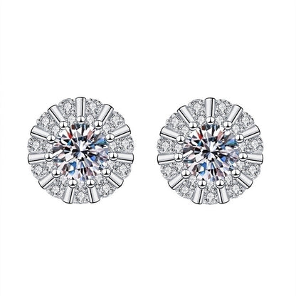 1 Pair Sweet Minimalist Round Heart Shape Bow Knot Plating Inlay Copper Zircon Silver Plated Drop Earrings