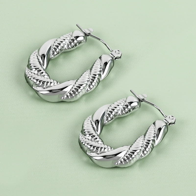 1 Pair Casual Minimalist U Shape Heart Shape Solid Color Polishing 304 Stainless Steel Earrings