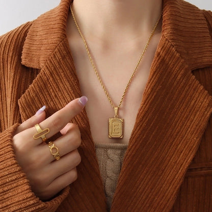 Minimalist Letter 304 Stainless Steel 18K Gold Plated Plating Choker