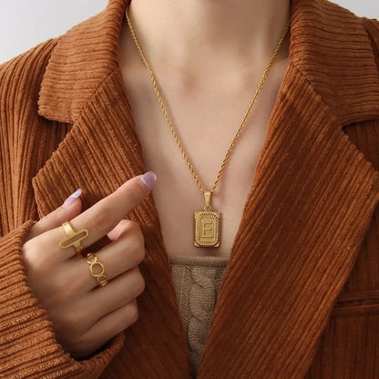 Minimalist Letter 304 Stainless Steel 18K Gold Plated Plating Choker