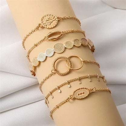 Casual Retro Punk Moon Flower Butterfly Alloy Gold Plated Silver Plated Artificial Gemstones Artificial Diamond Opal Bracelets Bangle In Bulk