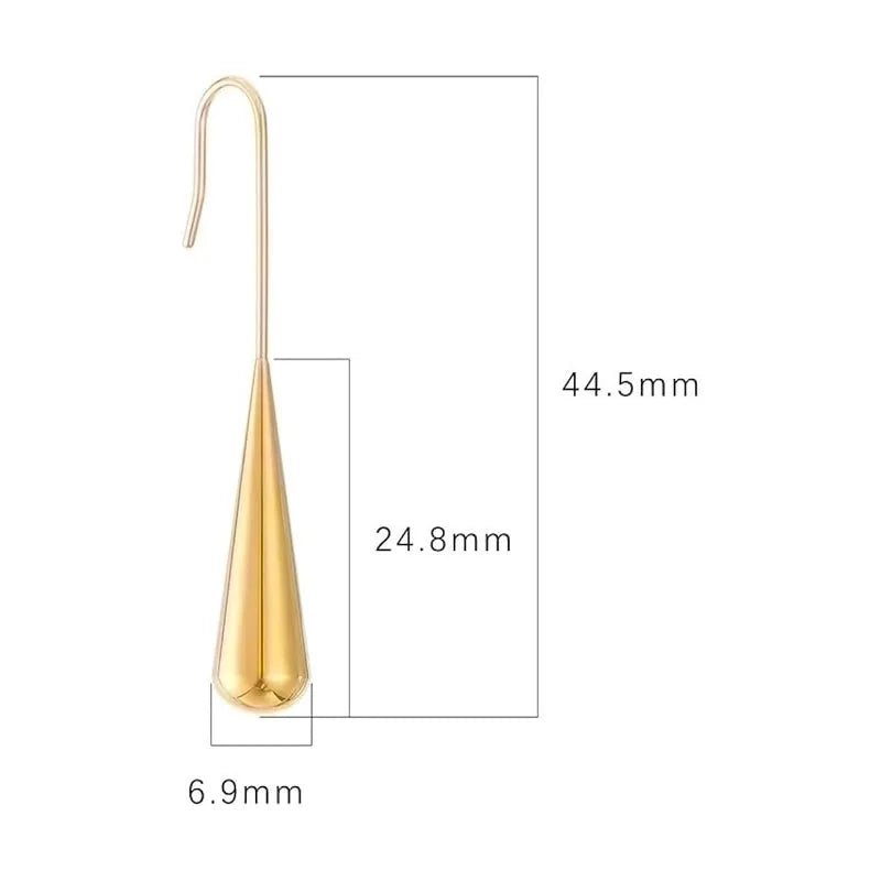 1 Pair Casual Elegant Minimalist Solid Color Polishing Plating Stainless Steel 18k Gold Plated Drop Earrings