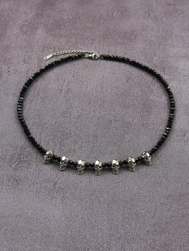 Vintage Style Punk Skull Artificial Crystal Alloy Halloween Unisex Necklace