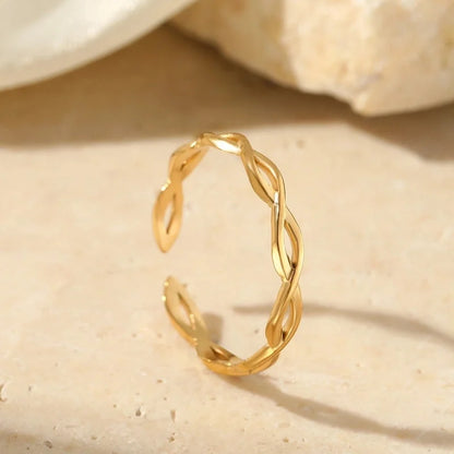 Minimalist Classic Style Solid Color 304 Stainless Steel Plating Rings