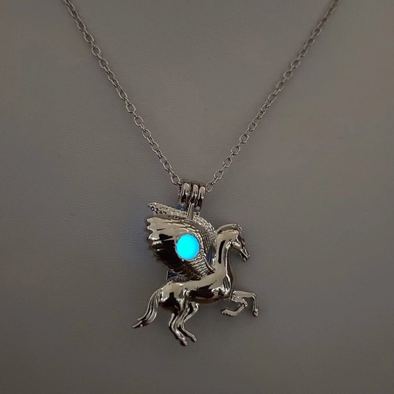 Luminous Hollow Diy Cage Christmas Tree Women's Necklace