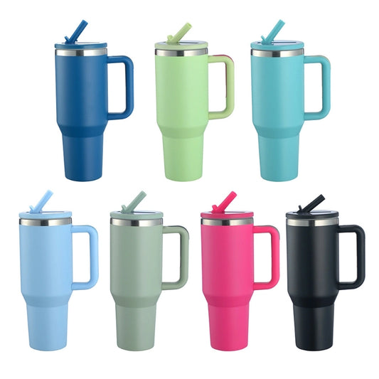 New Big Mac 304 Stainless Steel 40 Car Cup With Suction Nozzle Large Capacity Stretch Liner Handle Cup Support 5D