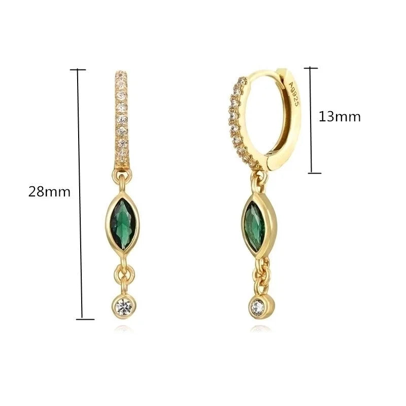 1 Pair Ig Style Horse Eye Inlay Copper Zircon Drop Earrings