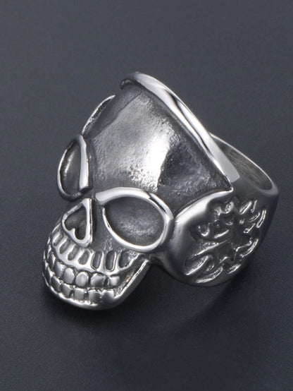 Retro Funny Punk Skull 304 Stainless Steel Polishing Rings