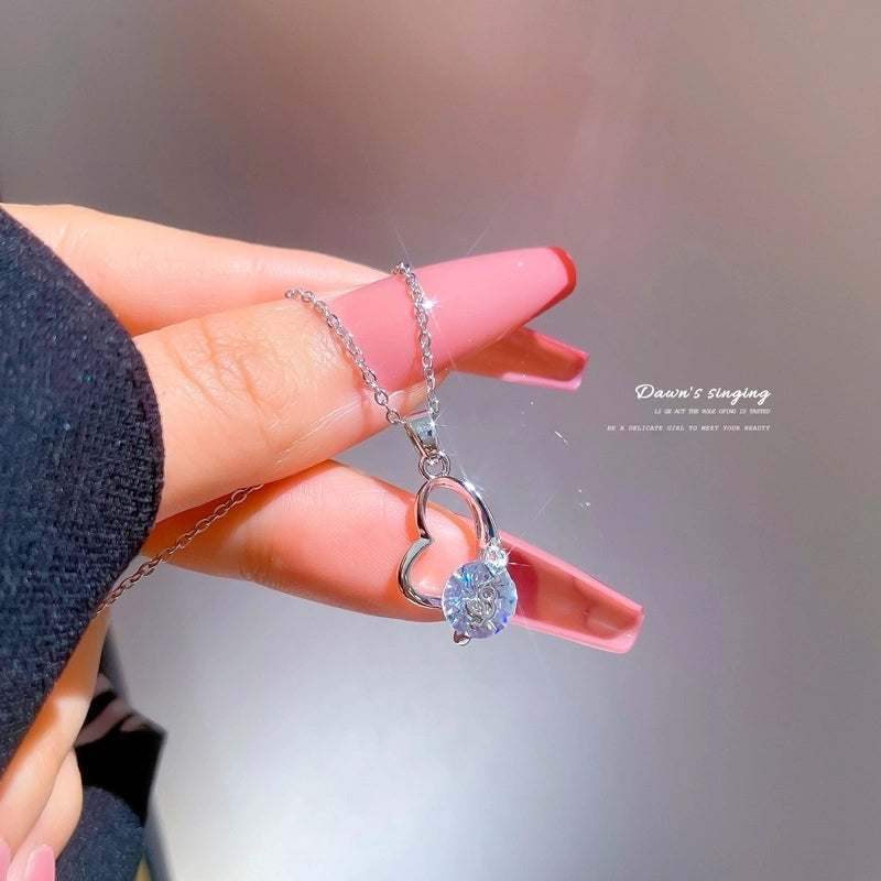 Fashion Geometric Titanium Steel Copper Plating Artificial Diamond Necklace