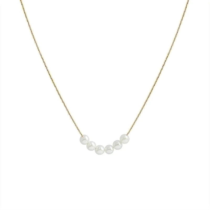 Pearl 304 Stainless Steel 18K Gold Plated Plating Necklace