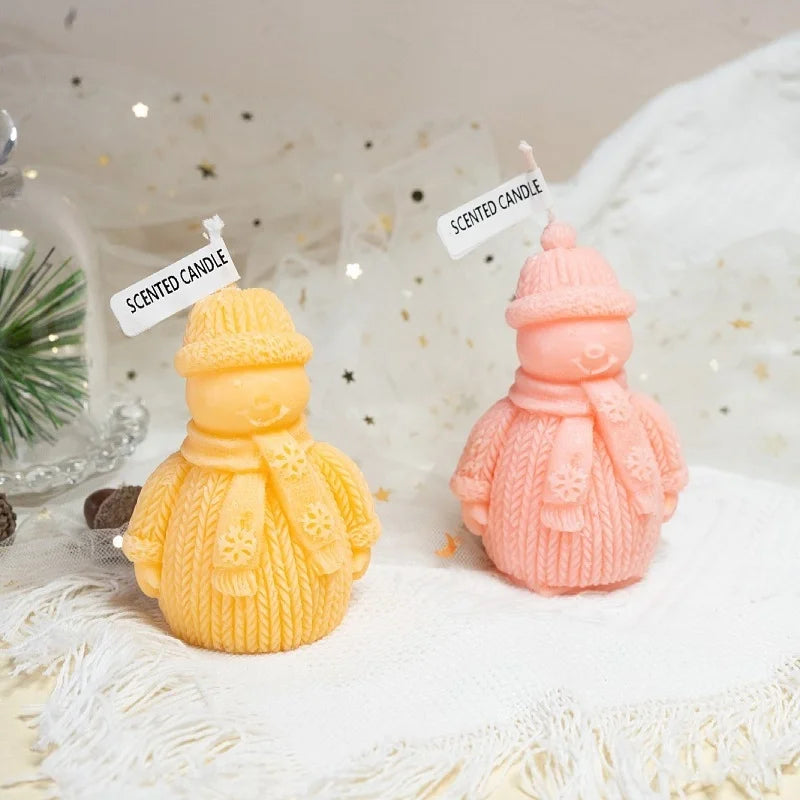 Christmas Fashion Snowman Soy Wax Daily Candle 1 Piece