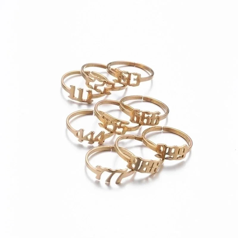 Fashion Number 201 Stainless Steel No Inlaid 18K Gold Plated Plating Open Ring
