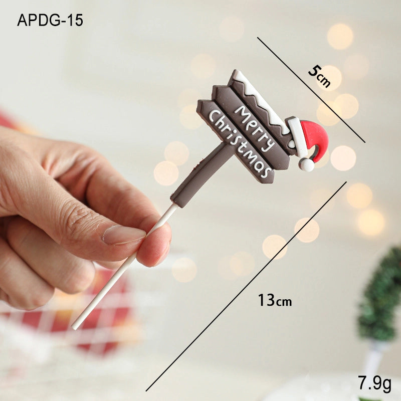 Christmas Casual Cute Minimalist Christmas Tree Santa Claus Snowman Plastic Indoor Banquet Party Cake Decorating Supplies Cake Decorating Supplies