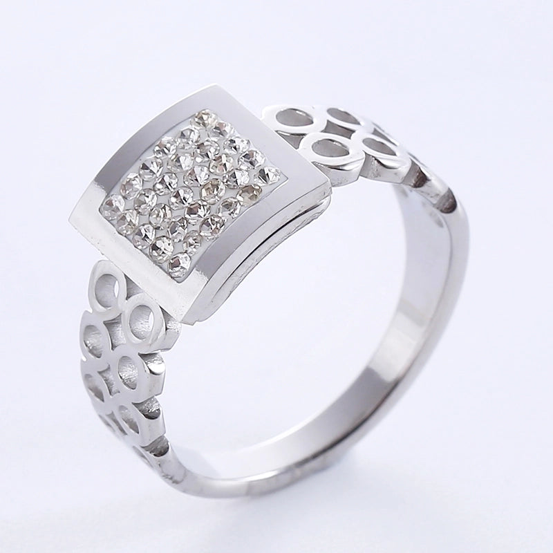 Elegant Romantic Infinity 304 Stainless Steel Rhinestones 18K Gold Plated Rose Gold Plated Plating Inlay Rings