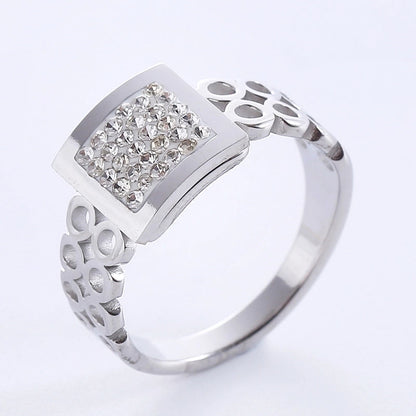 Elegant Romantic Infinity 304 Stainless Steel Rhinestones 18K Gold Plated Rose Gold Plated Plating Inlay Rings