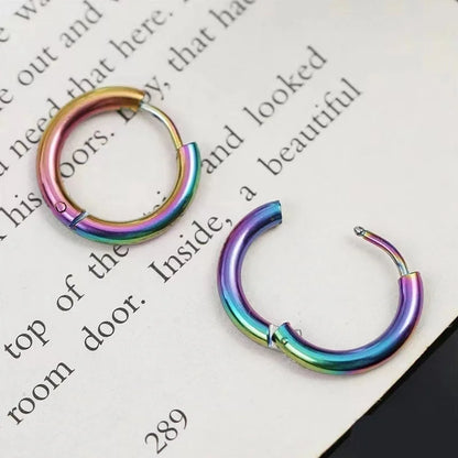 1 Pair Vintage Style Minimalist Round 304 Stainless Steel 18K Gold Plated Stainless Steel Earrings